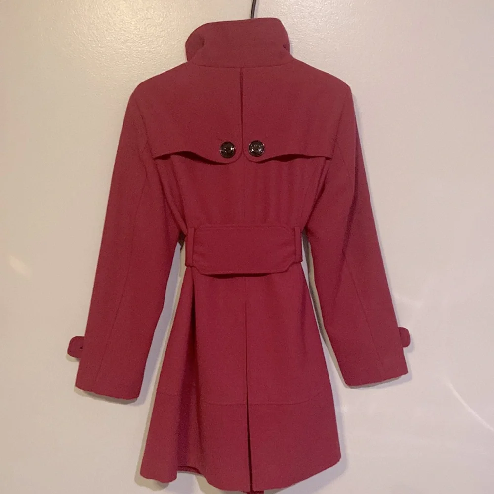 Worthington Fuchsia Peacoat Black Buttons and Tye Waist Size M GORGEOUS! EUC!!! - Picture 2 of 16